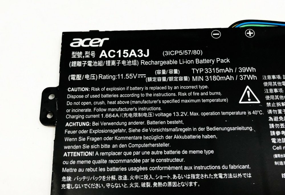 3315mAh 39Wh Bateria Acer Chromebook 11 C735