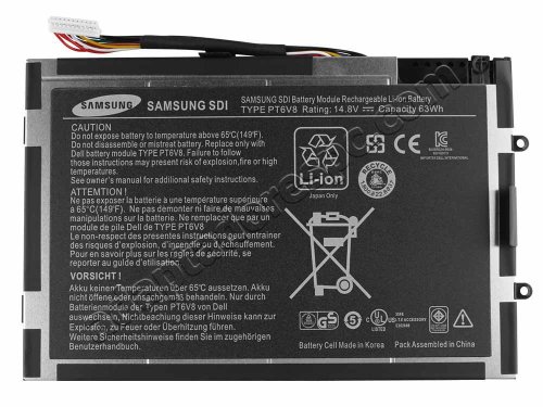 63Whr Dell 8P6X6 P06T Original Bateria