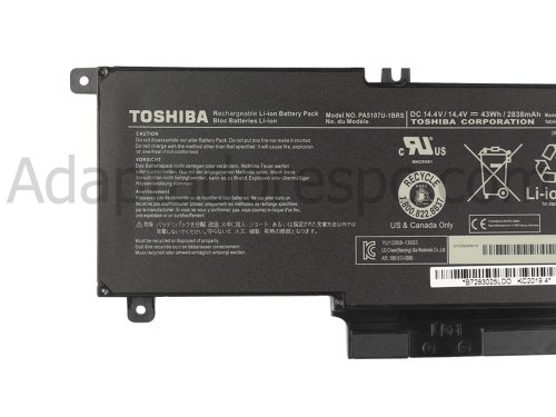 43Whr Bateria Toshiba Satellite L50-A-1EF L50Dt-A-109 L50-AST3NX3
