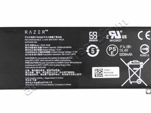 Original Bateria Razer Blade 15 RZ09-03017E02-R3E1 5209mAh 80Wh