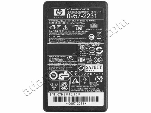 12W HP Photosmart C4345 Printer Original Adaptador AC Carregador