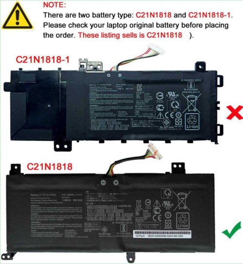 Original Bateria Asus VivoBook 15 X512FB 4805mAh 37Wh