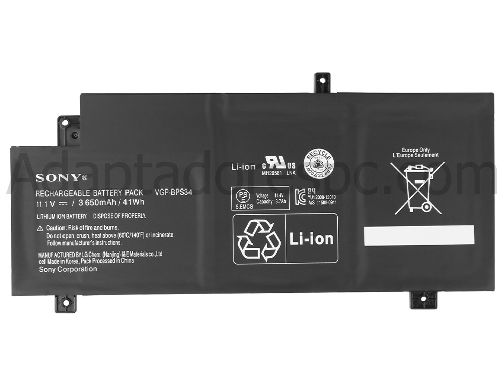 41Whr 3650mAh Sony Vaio SVF14A190X CTO Original Bateria