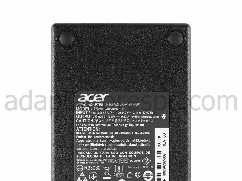 180W Acer ADP-180MB K Adaptador AC Carregador + Cabo