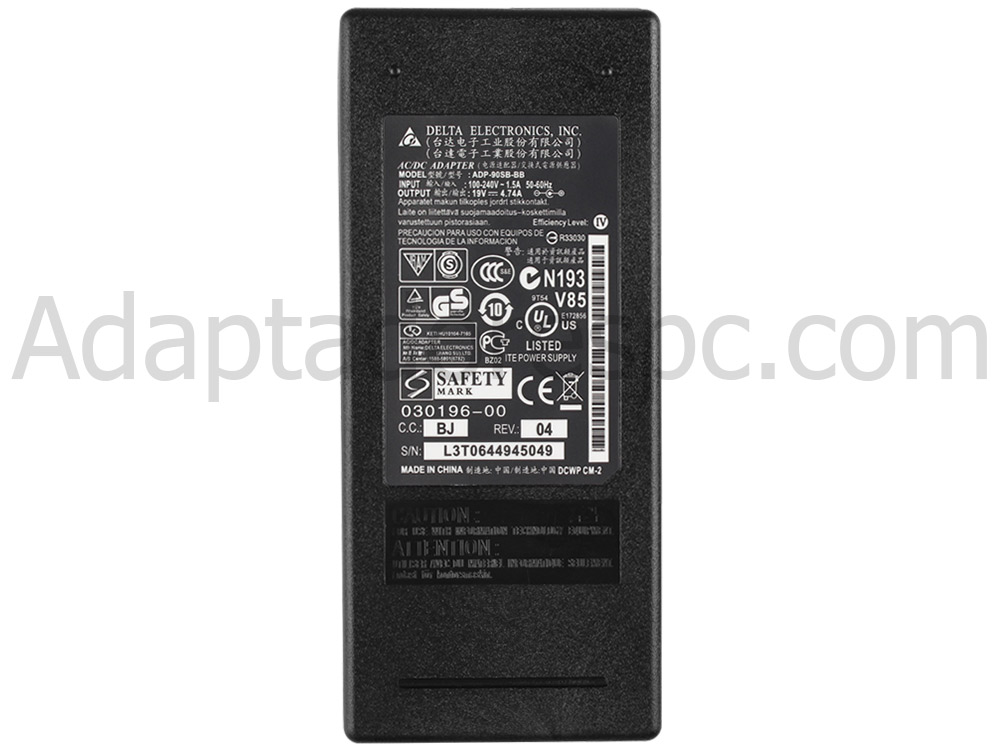 Original 90W Adaptador AC Carregador Gateway nv76r nv56r nv52l ns51c