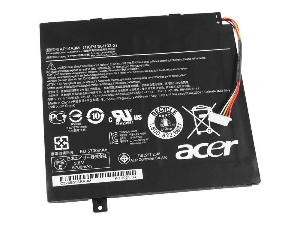 22Whr 5910mAh Bateria Acer Iconia Tab 10 A3-A20-K19H A3-A20-K3EF