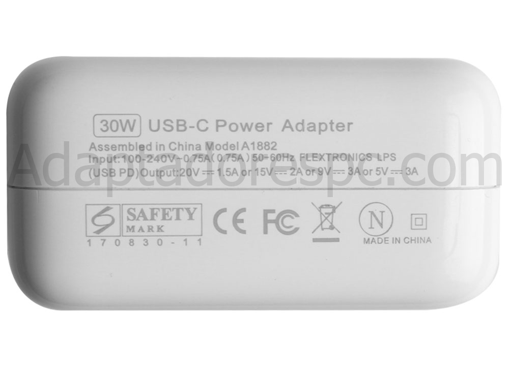 30W USB-C Apple MacBook 12 2017 FNYF2T/A Adaptador Carregador
