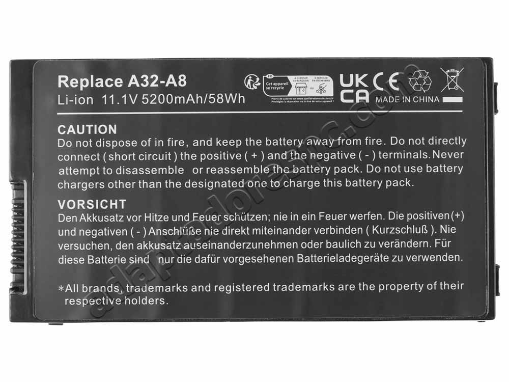 4800mAh 49Wh Bateria Asus A32-F80A