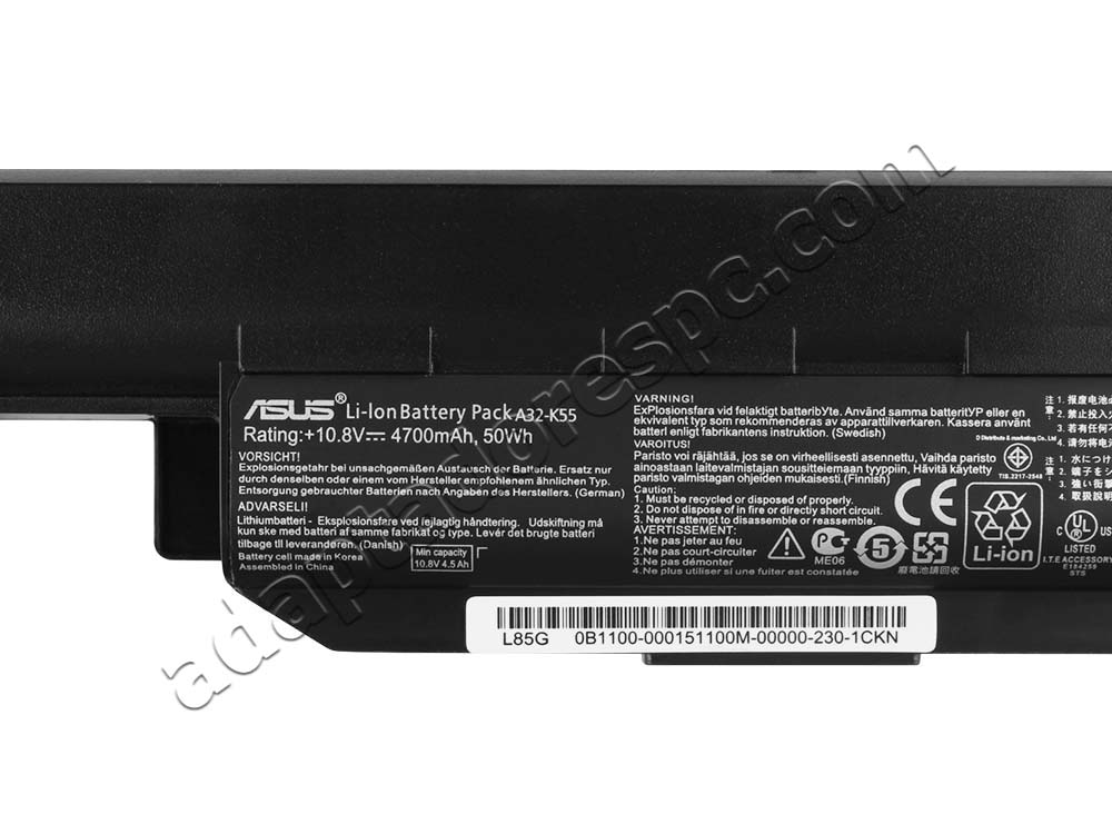 50Whr Asus A55VJ-SX036H A55VJ-SX037H Original Bateria