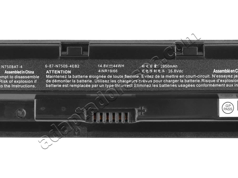 2950mAh 44Wh Bateria Clevo 6-87-N750S-3CF2
