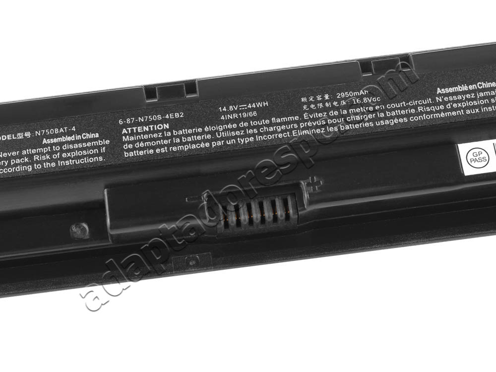 2950mAh 44Wh Bateria Clevo 6-87-N750S-3CF2