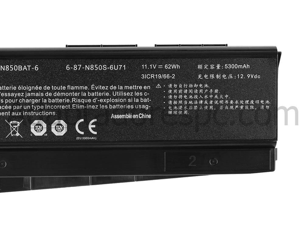 5300mAh 62Wh Bateria Clevo N857 N857HC N857HJ N857HJ1