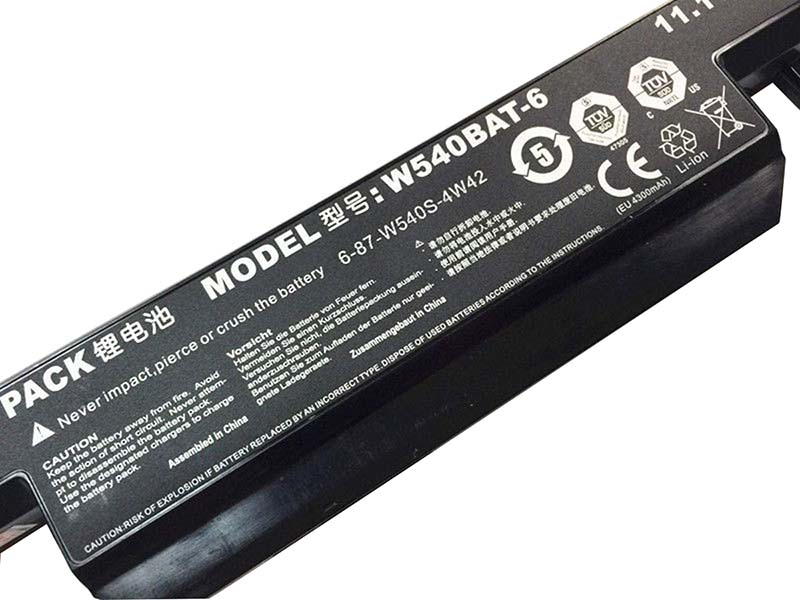 4400mAh 48.84Wh Bateria Clevo 6-87-W54AS-4281
