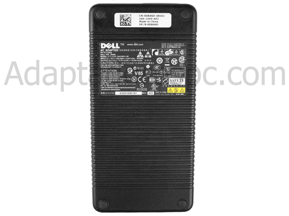 210W Dell U896K Original Adaptador AC Carregador