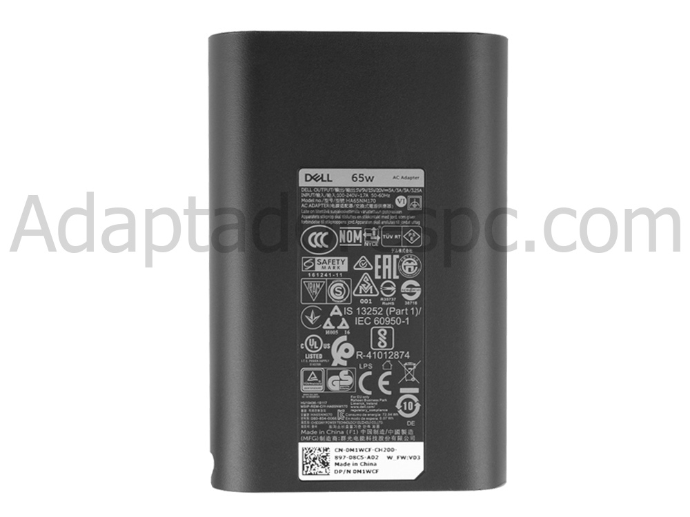 65W USB-C Dell 451-BCFZ AC Adaptador Carregador