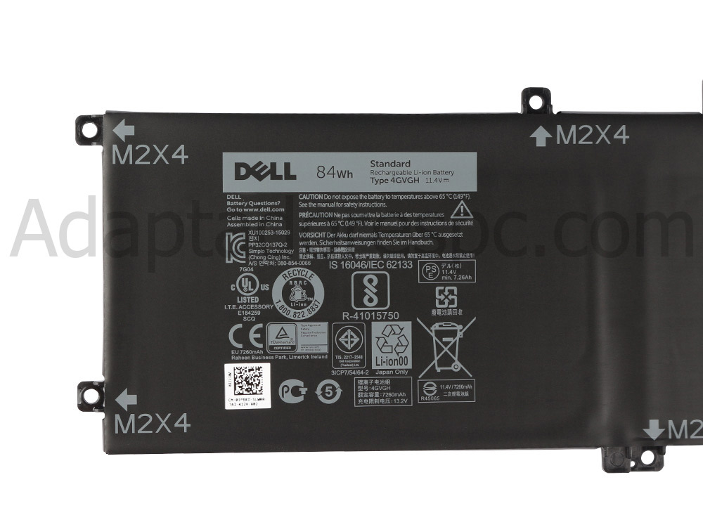 Original 84Wh 7600mAh Dell Precision 15 5510 Bateria