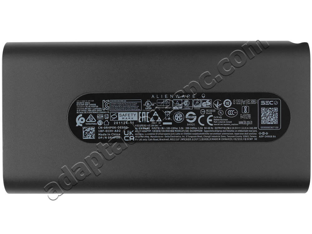 Original 240W Dell G15 5510 5511 5515 GaN Adaptador AC Carregador + Cabo