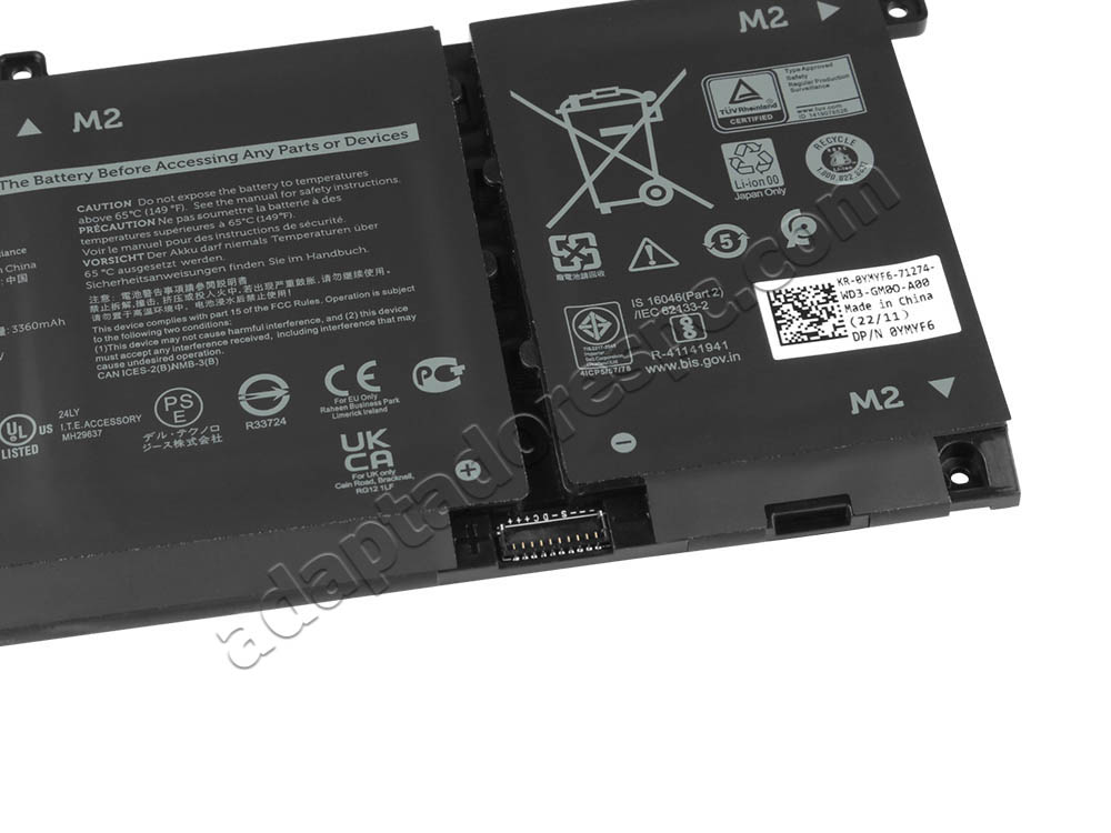 Original 3530mAh 53Wh Bateria Dell Latitude 3410 P129G001