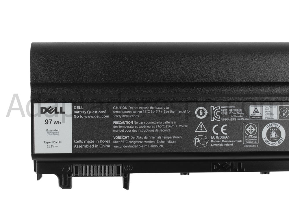 8700mAh 97Wh Original Bateria Dell WGCW6 451-BBID