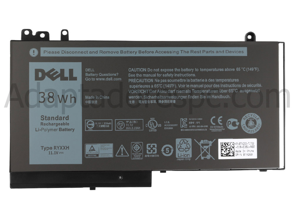 Original 38Wh Bateria Dell Latitude 12 E5250 P25S001