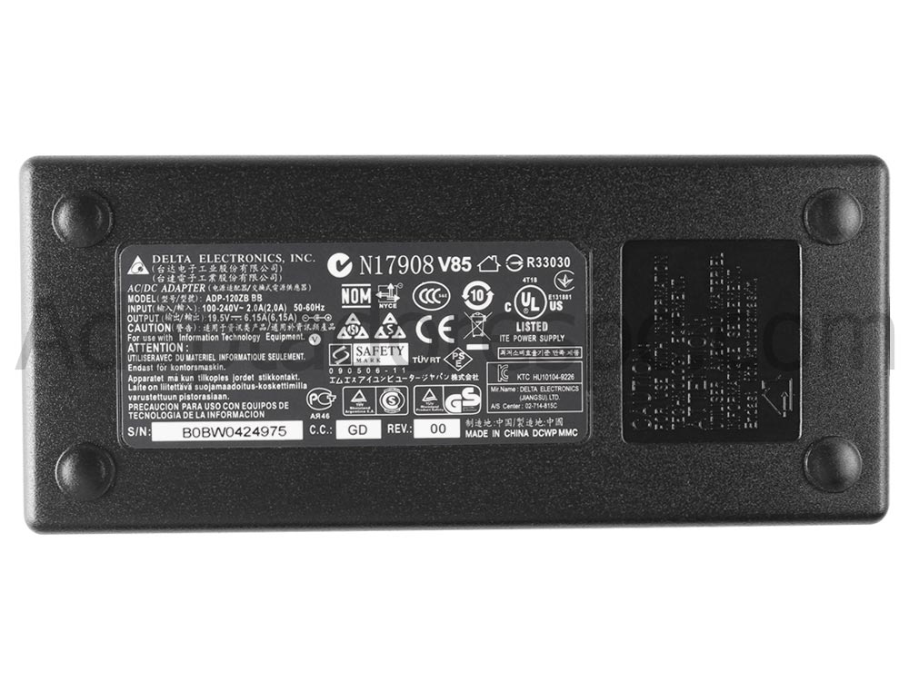 Original 120W Adaptador AC Carregador Clevo W230SD N150SD N151SD