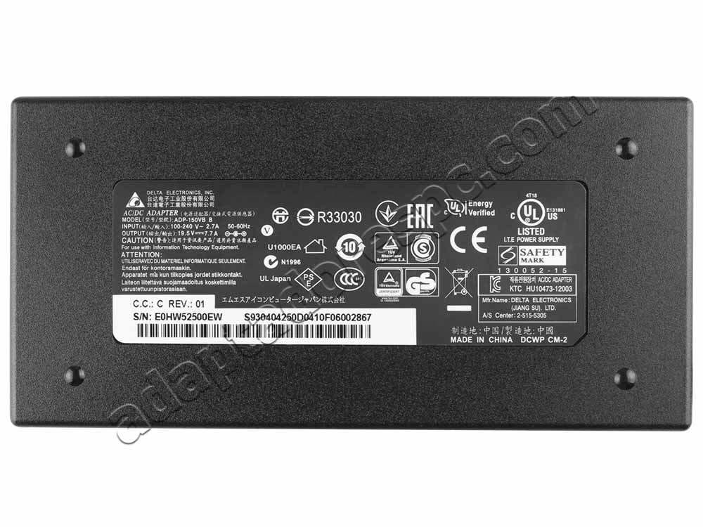 150W MSI S930404490D10S93-0404310-C54 AC Adaptador Carregador