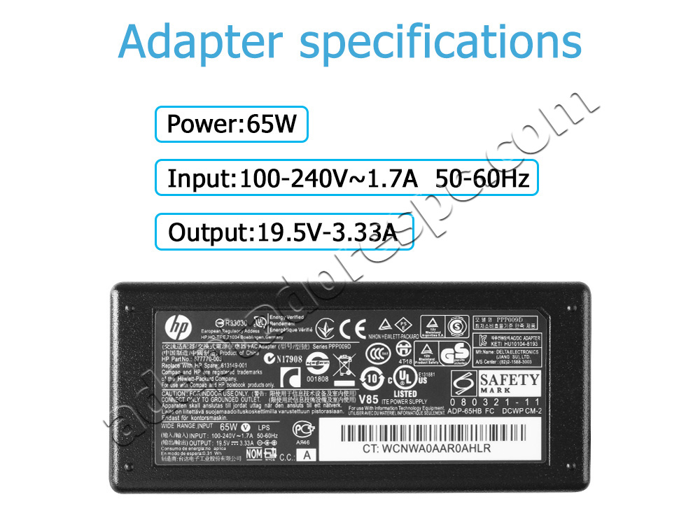 Original 65W HP 14s-dq1003ns 14s-dq1733nd 14s-dq1018ur AC Adaptador Carregador