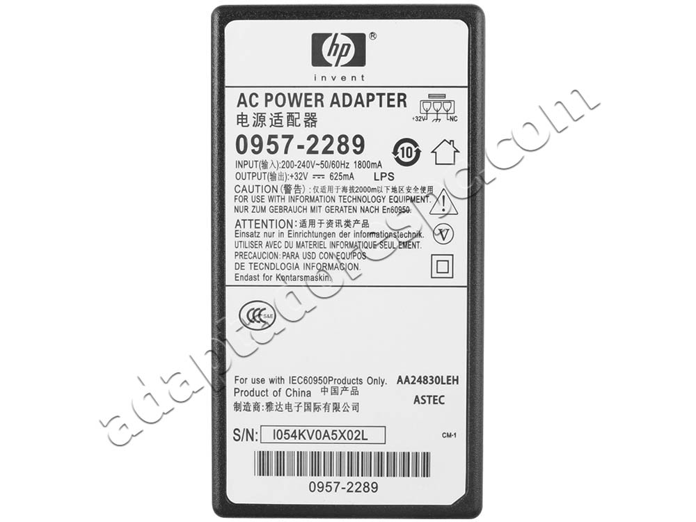 20W HP Officejet J4680C Original Adaptador AC Carregador