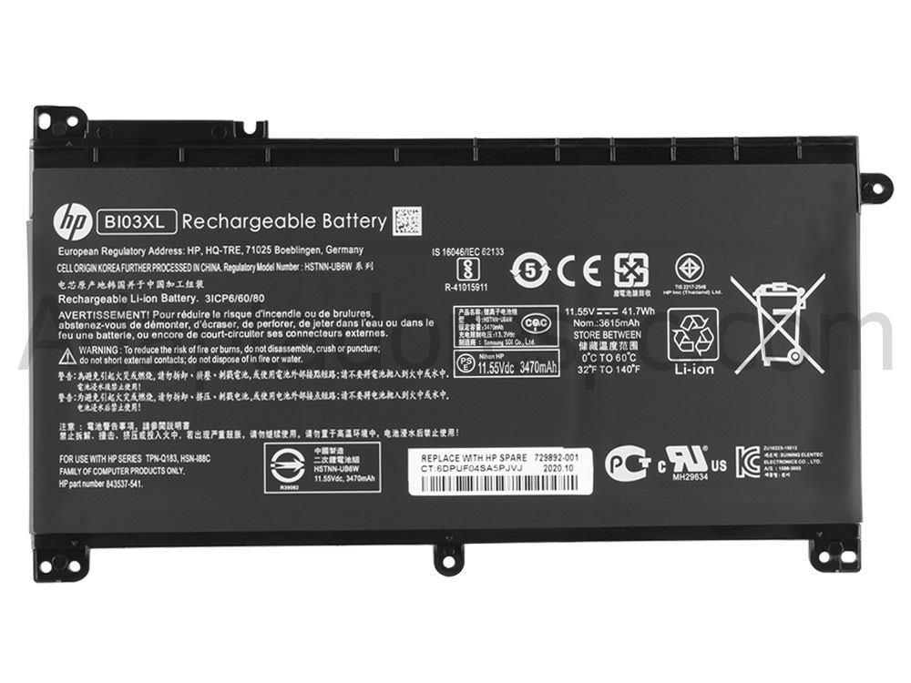 41.7Wh Original Bateria HP BI03XL HSTNN-UB6W HSTNN-LB7PX