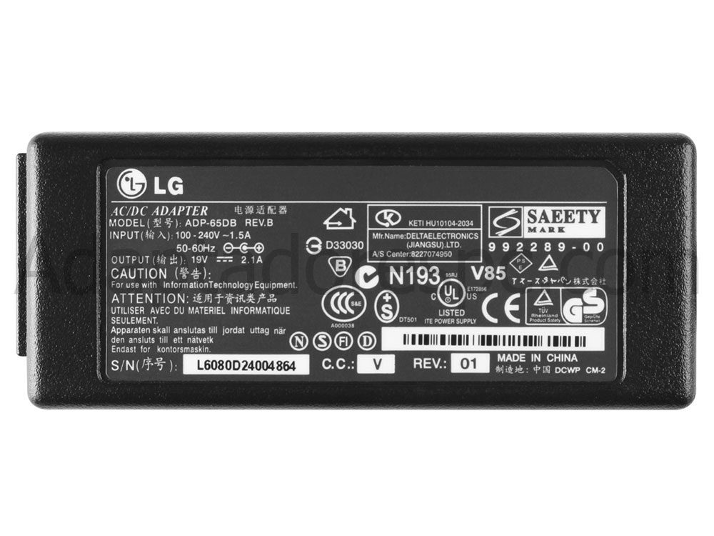 40W Adaptador AC Carregador LG 11T540-G.APV2KB 15U340 Series