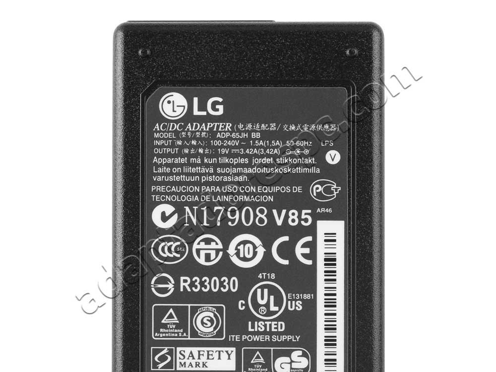 65W Adaptador AC Carregador LG eay61231405 eay62850502
