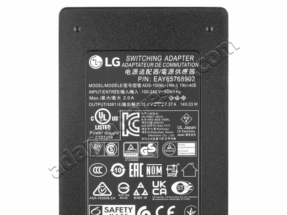140W Adaptador AC Carregador LG All-In-One-PC 22AM33NB