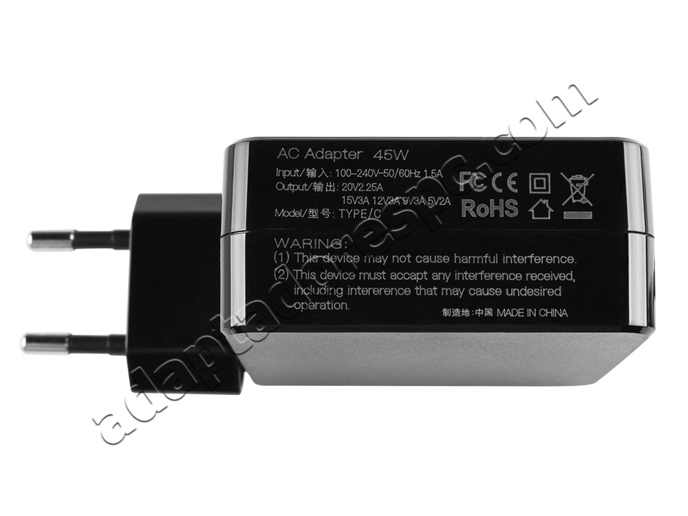 45W Lenovo SA10E75812 Adaptador AC Carregador + Cabo