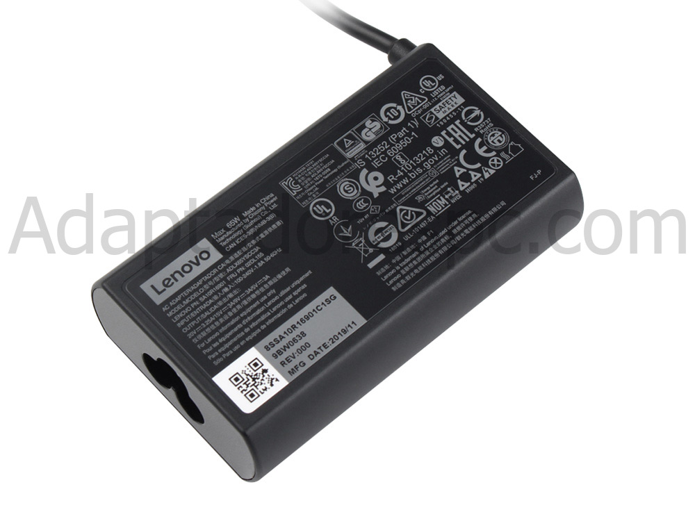 Original 65W USB-C Lenovo 5A10W86269 ADLX65YDC3E ADLX65UDGC2A Adaptador AC Carregador + Cabo
