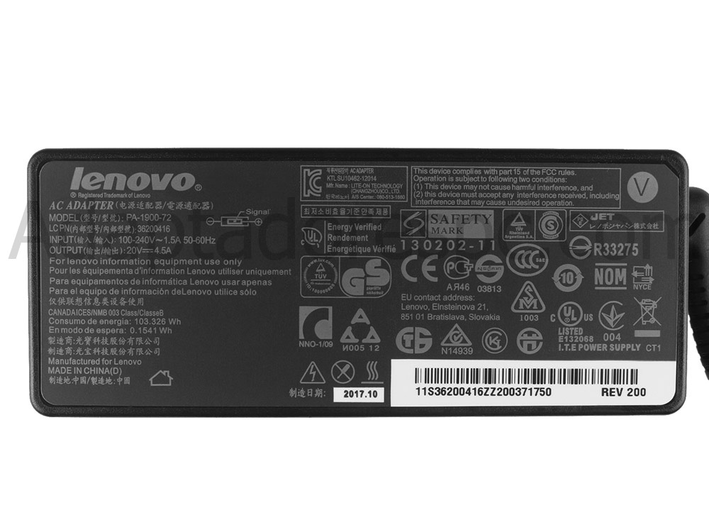 Original 90W Lenovo IdeaCentre 510-23ISH F0CD AC Adaptador Carregador