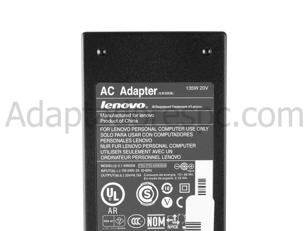 135W Original Adaptador AC Carregador Lenovo ThinkPad T520 4240-4EU
