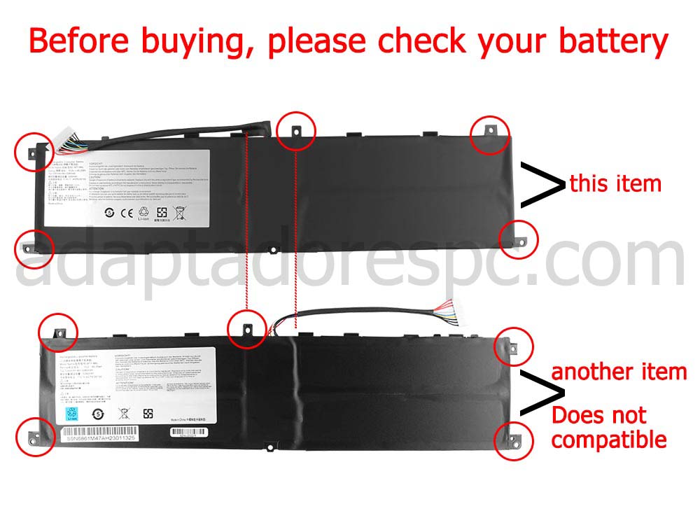 Original 5380mAh Bateria MSI P65 Creator 9SE-407ES