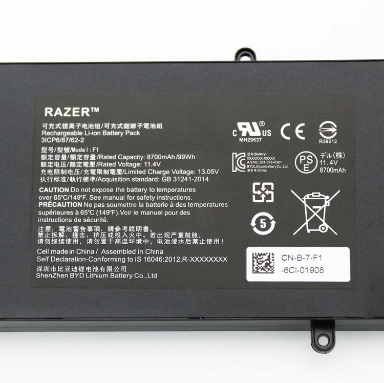 Original Bateria Razer 3ICP6/87/62-2 8700mAh 99Wh