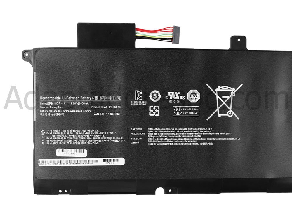 62Whr Samsung AA-PBXN8AR BA43-00344A NP900X4D Original Bateria