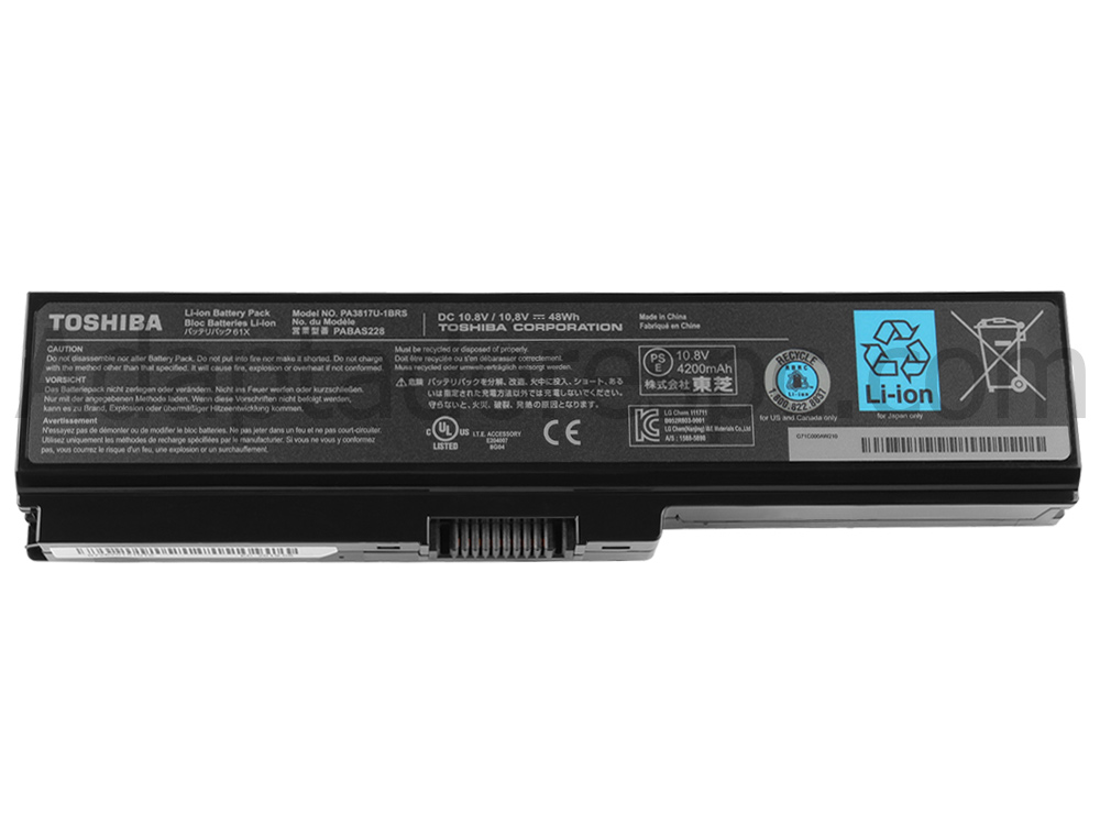 4200mAh Toshiba A660D-BT2N23 A660D-BT2NX2 A660D-ST2G01 Bateria
