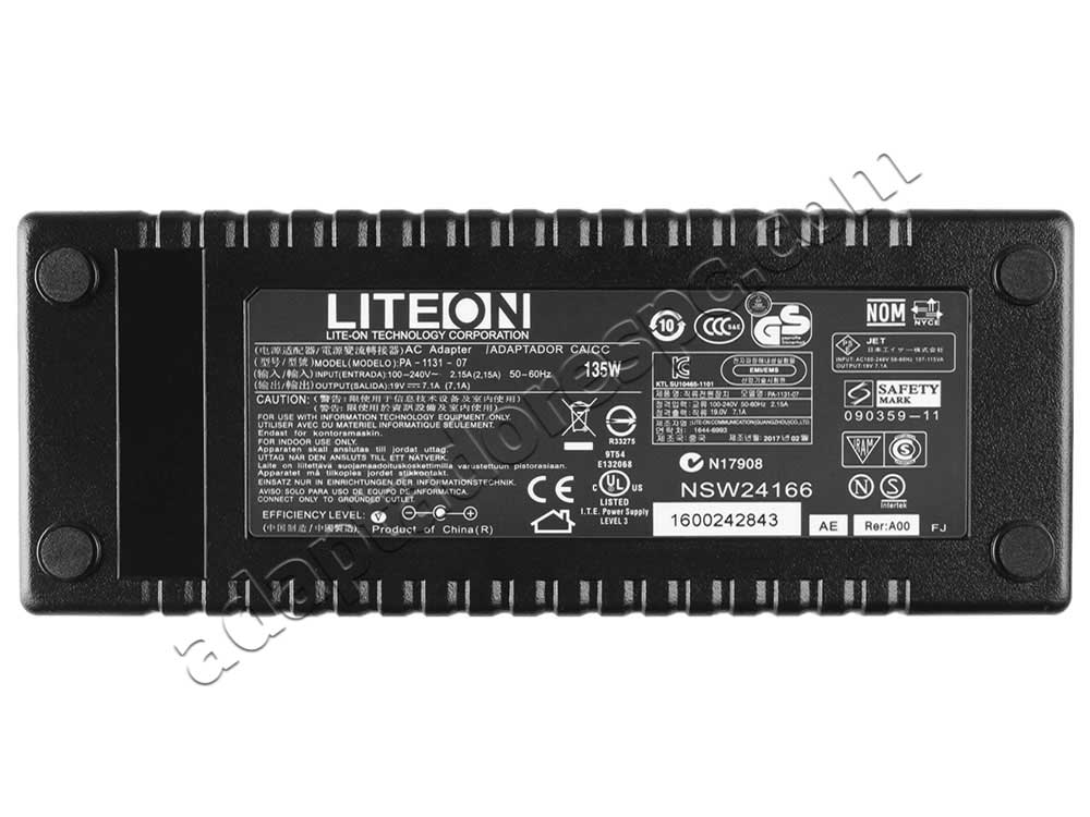 135W Acer 0317A19135(5.5mm * 2.5mm) AC Adaptador Carregador